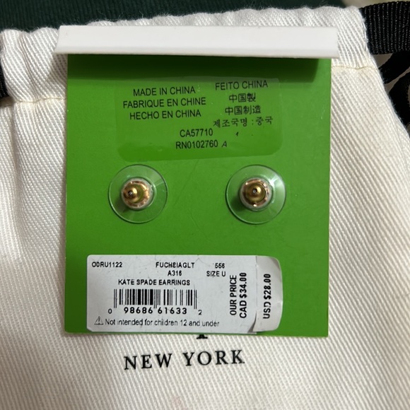 Kate Spade Sparkling Pink Earring Studs - Picture 3 of 3